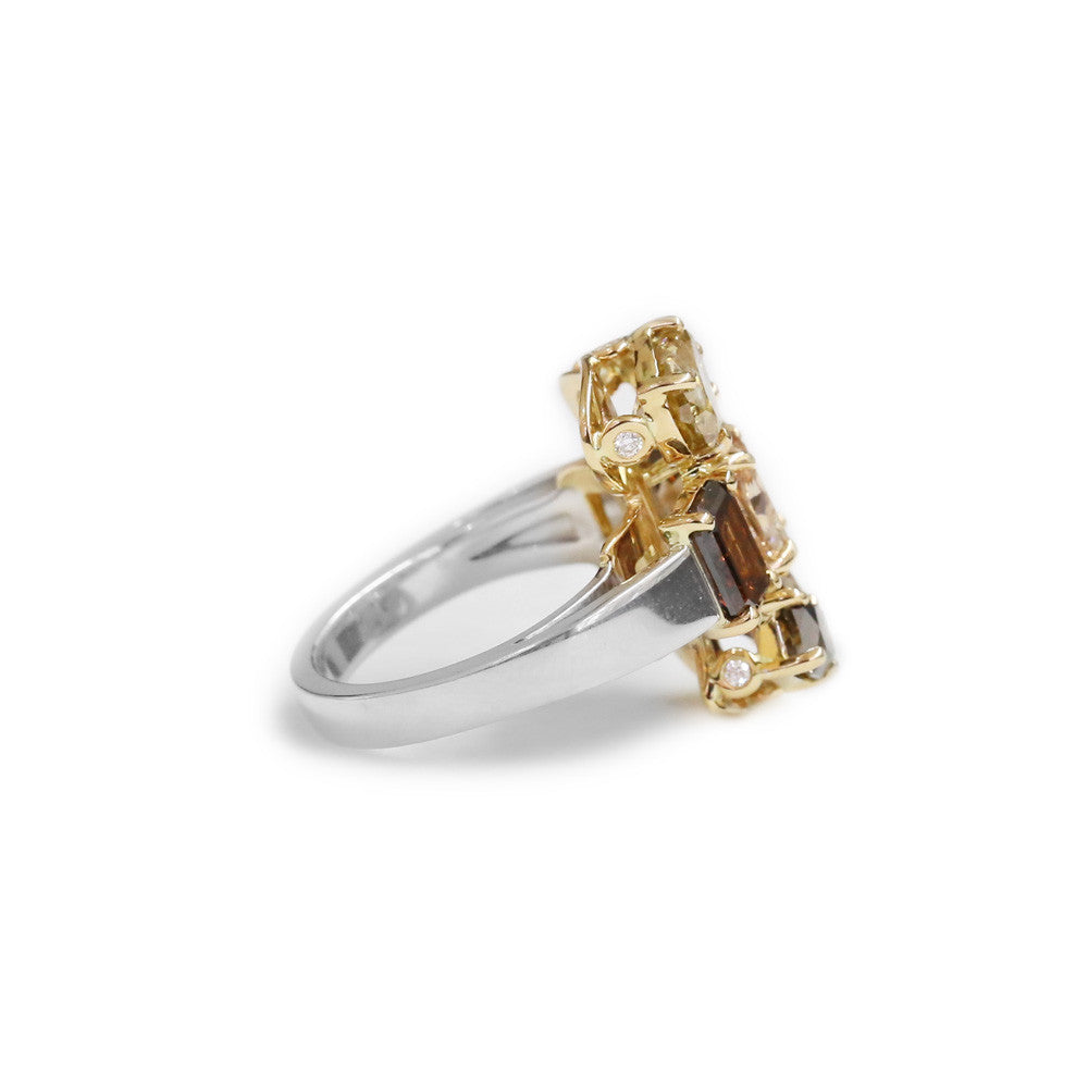 18ct Two tone diamond ring - KL Diamonds