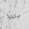 18K White Gold Custom Name Diamond Necklace