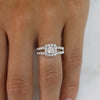 18ct White gold halo engagement ring - KL Diamonds