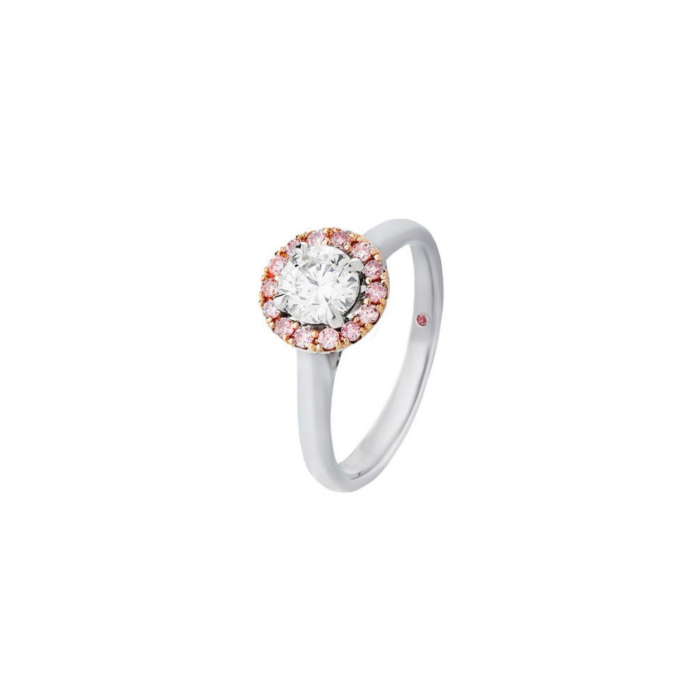 Portia Pink Diamond Halo Engagement Ring - KL Diamonds