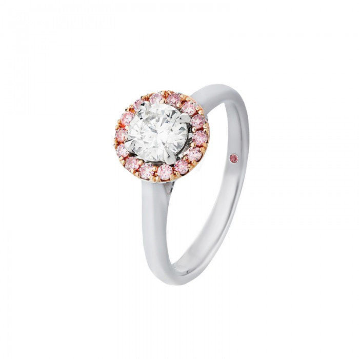 Portia Pink Diamond Halo Engagement Ring - KL Diamonds