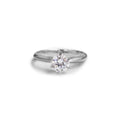 Solitaire round brilliant cut diamond engagement ring - KL Diamonds