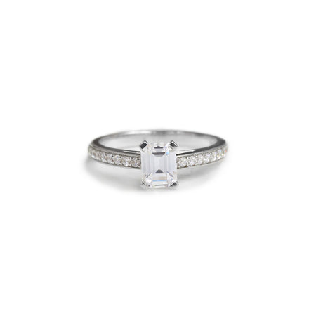 Emerald cut diamond engagement ring - KL Diamonds