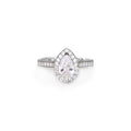 Pear shape diamond halo engagement ring - KL Diamonds