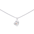 Heart Pink Diamond Silver Necklace