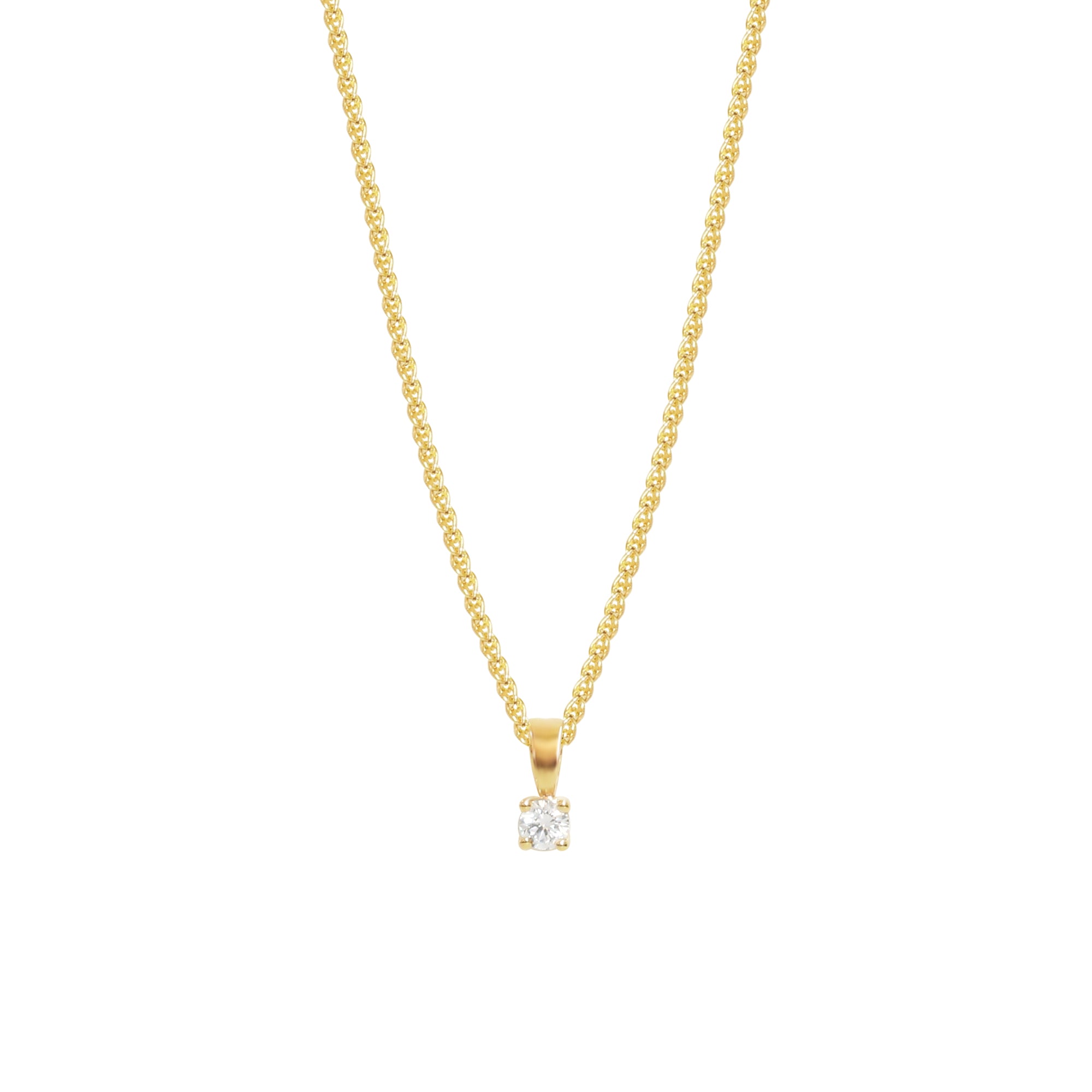 9ct Yellow gold diamond pendant - KL Diamonds