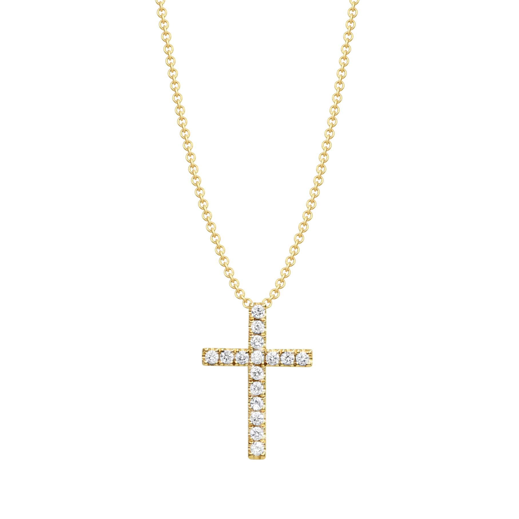 18ct Yellow gold diamond cross - KL Diamonds