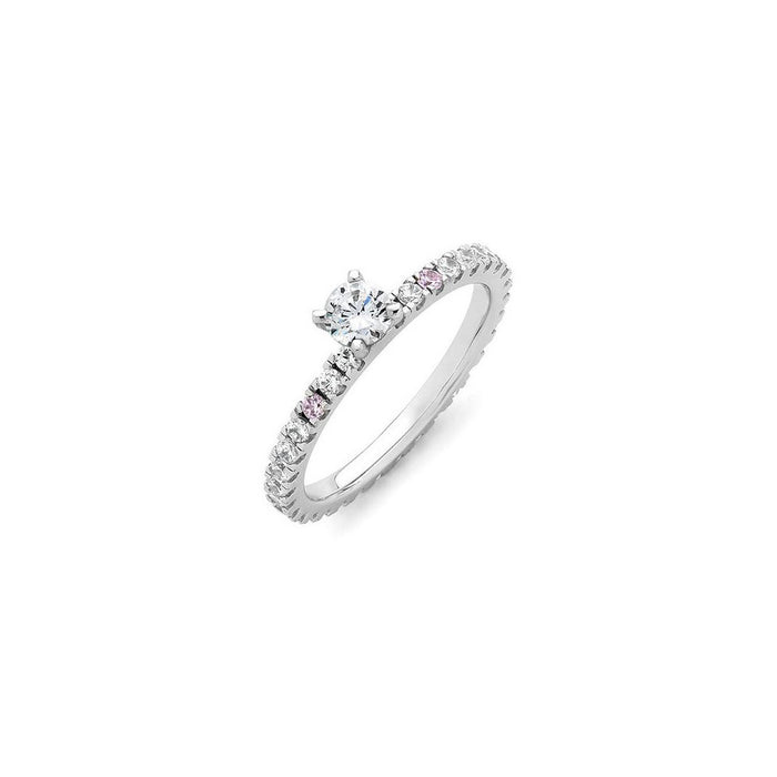 Round pink diamond engagement ring - KL Diamonds