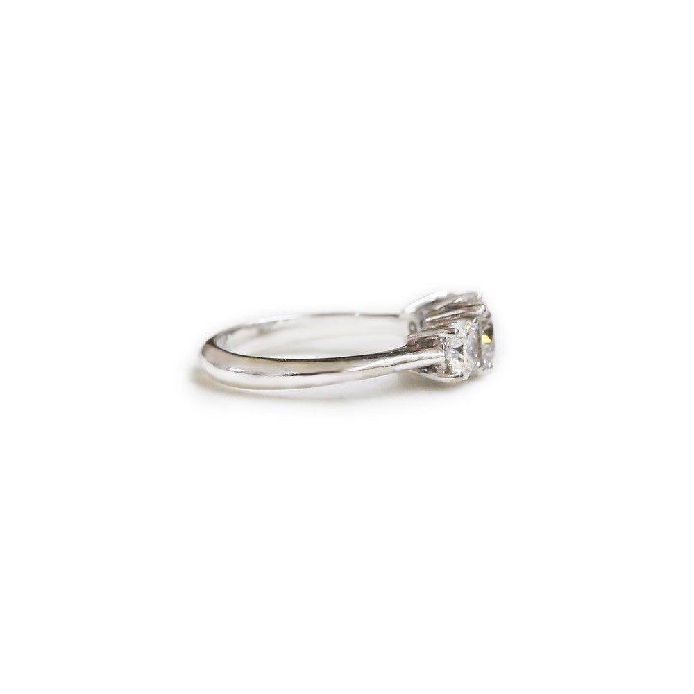 18ct White Gold Trilogy Engagement Ring - KL Diamonds
