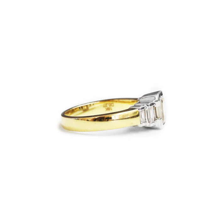 18ct two tone diamond engagement ring - KL Diamonds