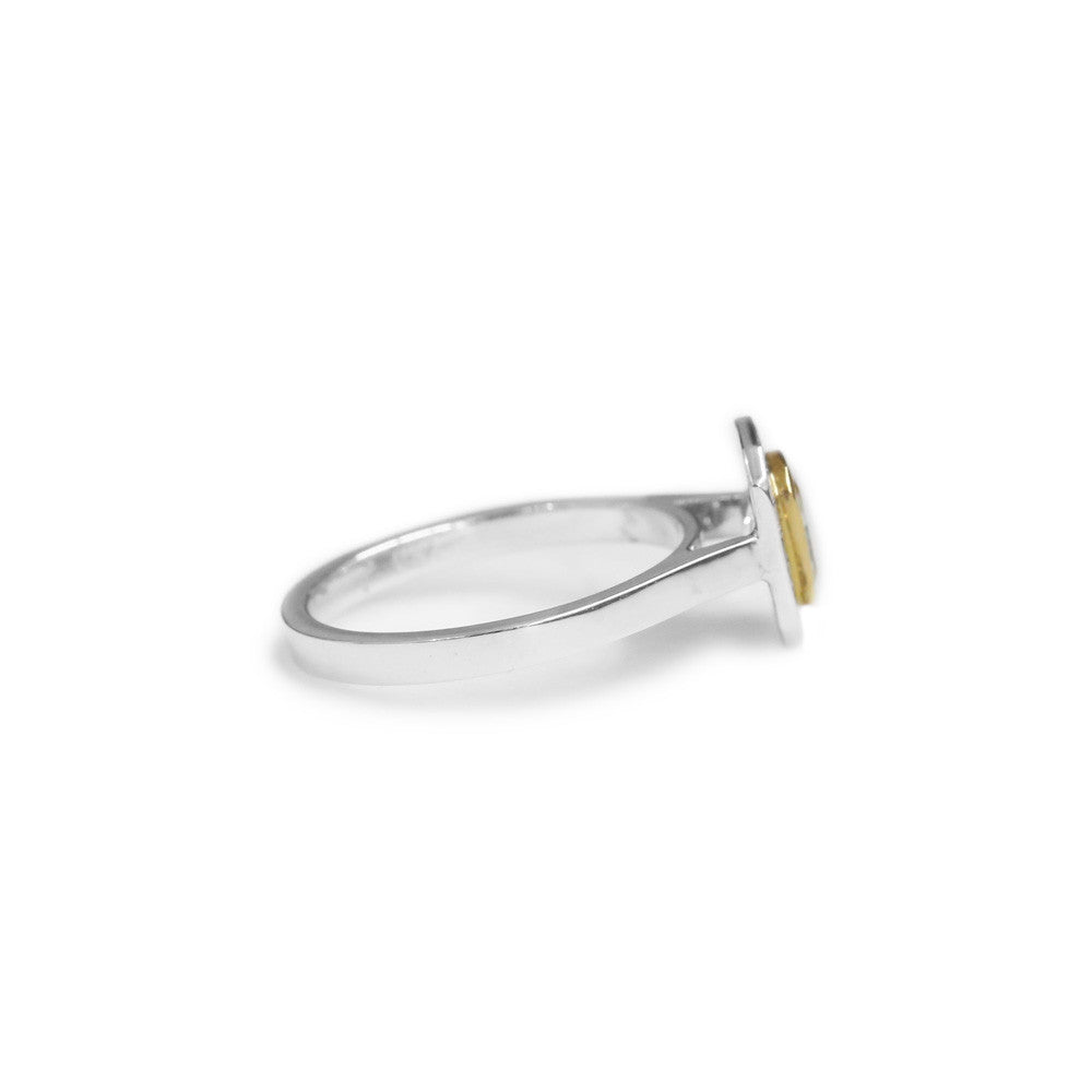 18ct Two tone yellow diamond engagement ring - KL Diamonds