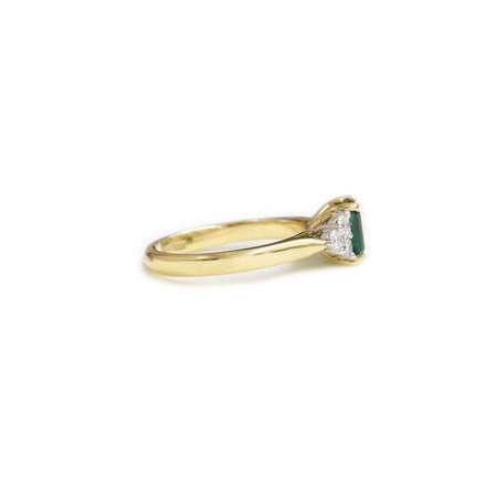 18ct Two tone emerald and diamond ring - KL Diamonds