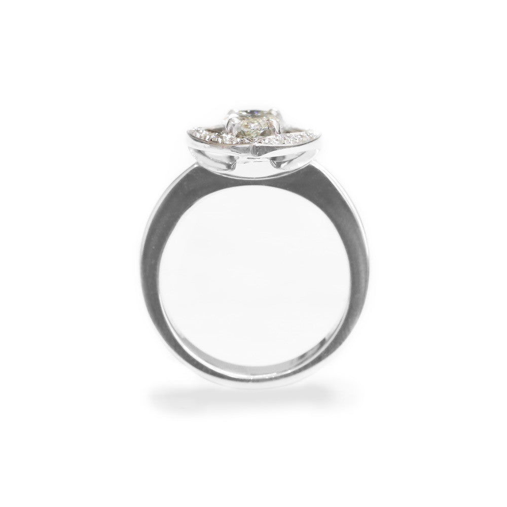 18ct White gold Marquise diamond engagement ring - KL Diamonds