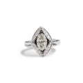 18ct White gold Marquise diamond engagement ring - KL Diamonds