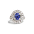 18ct White gold sapphire & diamond ring - KL Diamonds