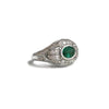 Platinum emerald and diamond ring - KL Diamonds