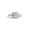 18ct White diamond halo engagement ring - KL Diamonds