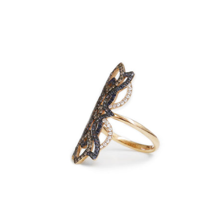 18ct Rose Gold Diamond & Sapphire Ring - KL Diamonds