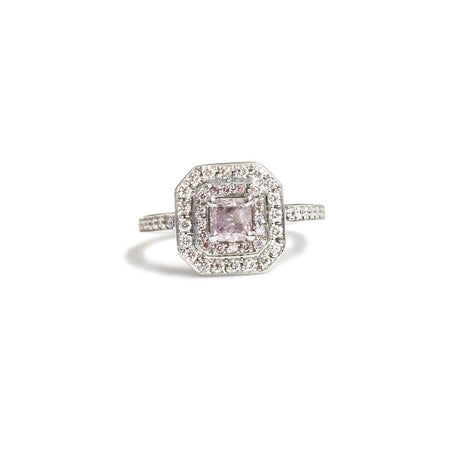 Phoebe Art Deco Pink Diamond Ring - KL Diamonds