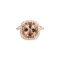 18ct Rose gold morganite & diamond ring - KL Diamonds