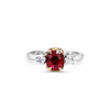 18ct white and rose gold ruby and diamond ring - KL Diamonds