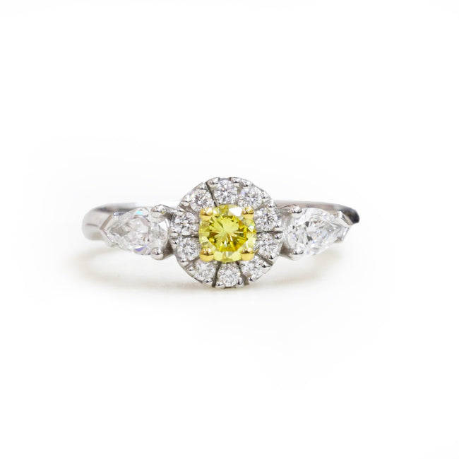 Alexandria 18K White Gold Vivid Yellow Diamond Ring