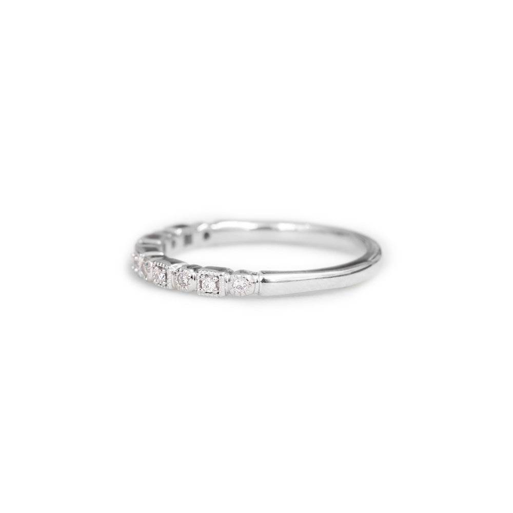 18ct White gold diamond wedding ring - KL Diamonds