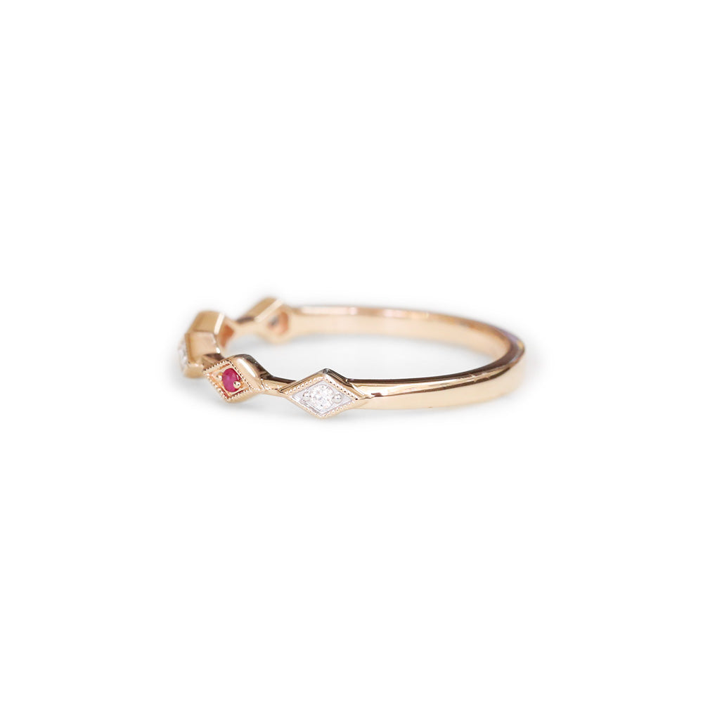18ct Rose gold ruby & diamond ring - KL Diamonds