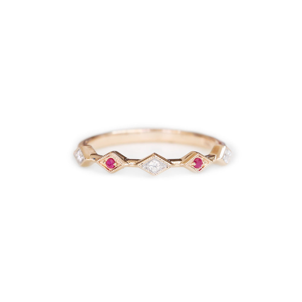 18ct Rose gold ruby & diamond ring - KL Diamonds