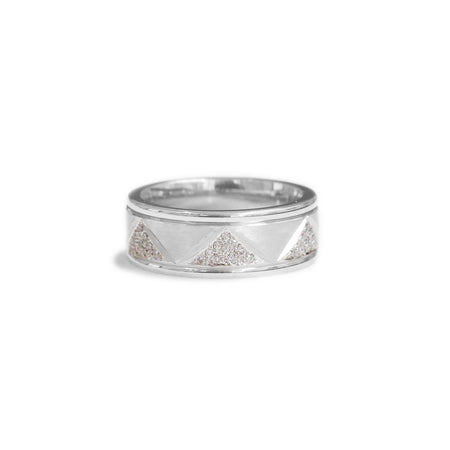 18ct White gold gents diamond wedding ring - KL Diamonds