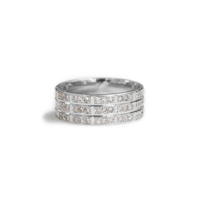 18ct White Gold Gents Diamond Wedding Ring - KL Diamonds