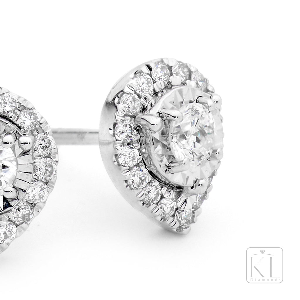 Rain Drop 9ct Gold & Diamond Earrings - KL Diamonds