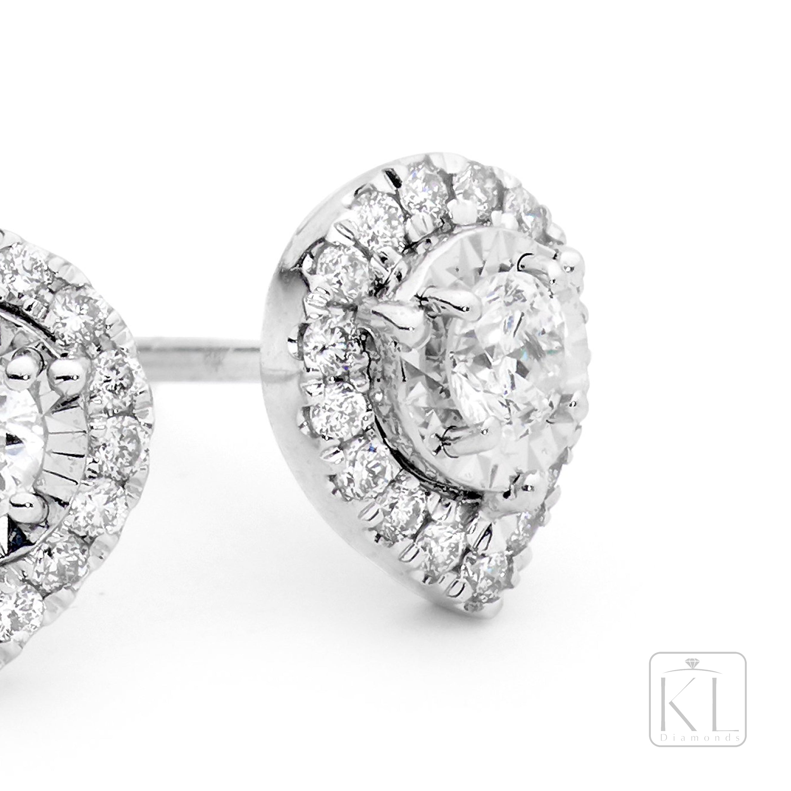 Rain Drop 9ct Gold & Diamond Earrings - KL Diamonds