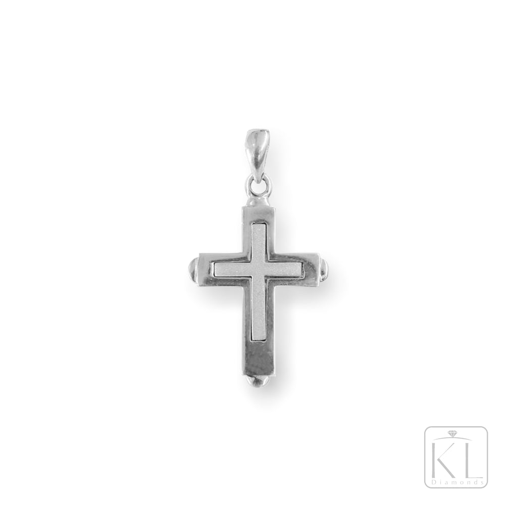 Santina 18ct White Gold Cross Pendant - KL Diamonds