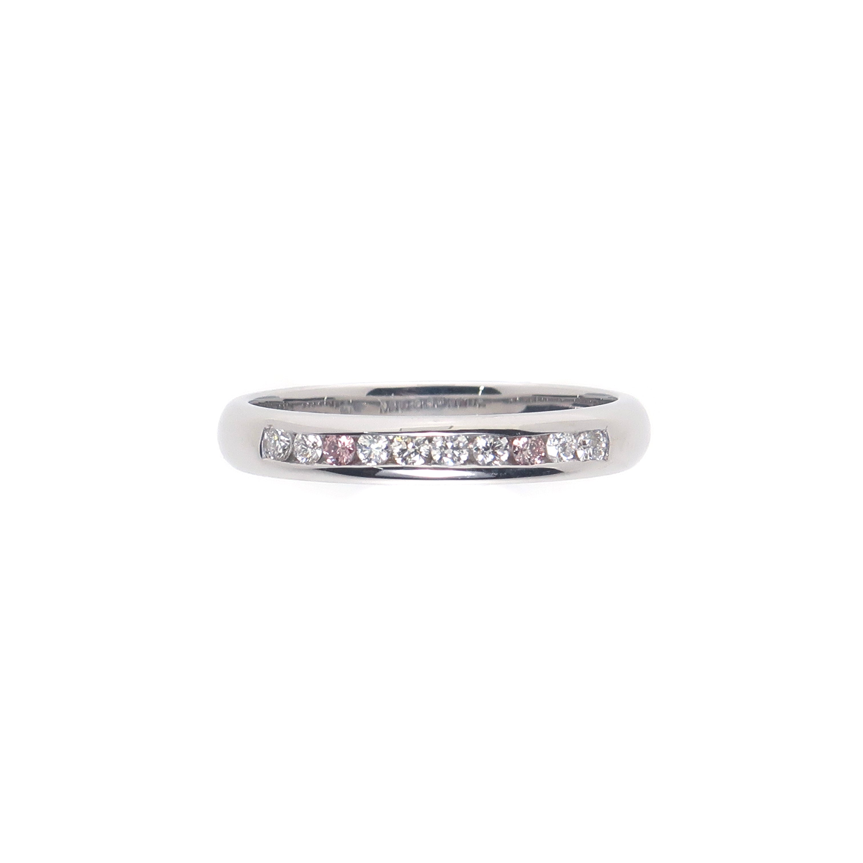 Pure Elegance 18ct White Gold Pink Diamond Wedding Ring