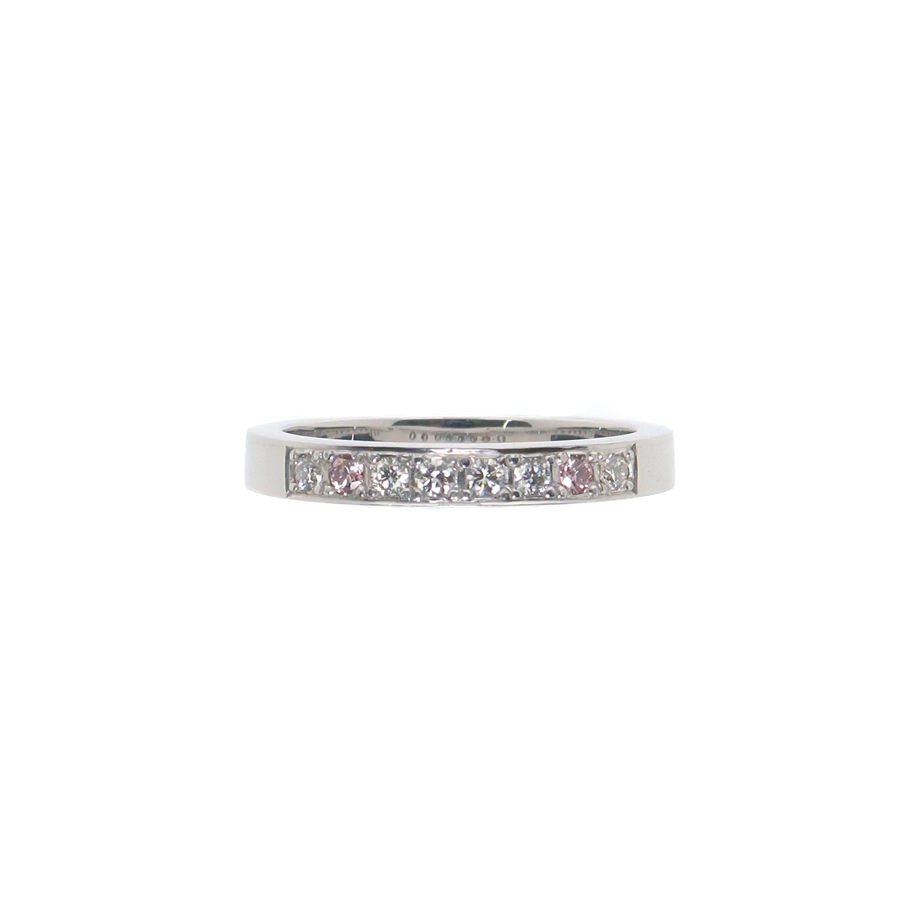 Tight Bond 18K White Gold Pink Diamond Wedding Ring