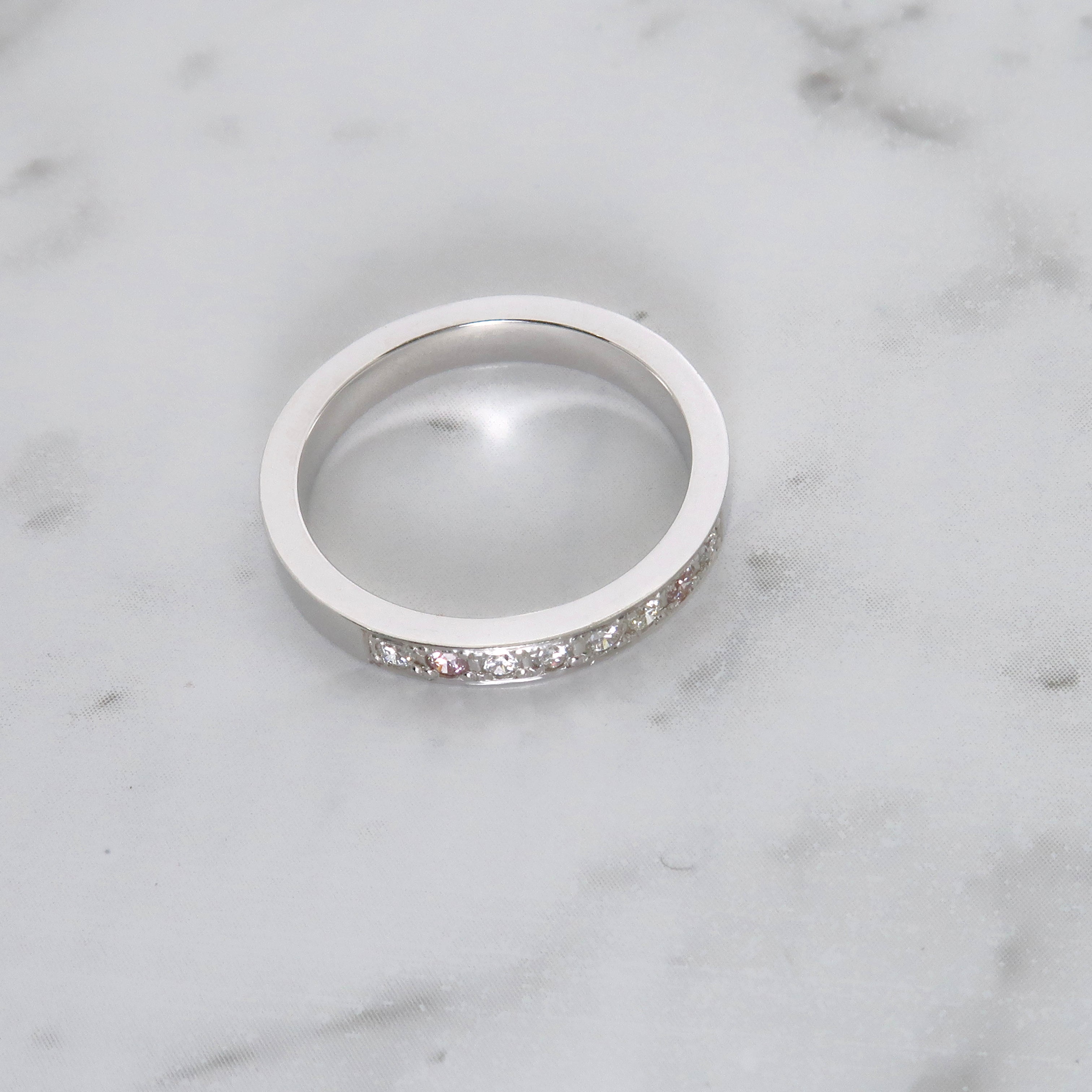 Tight Bond 18K White Gold Pink Diamond Wedding Ring