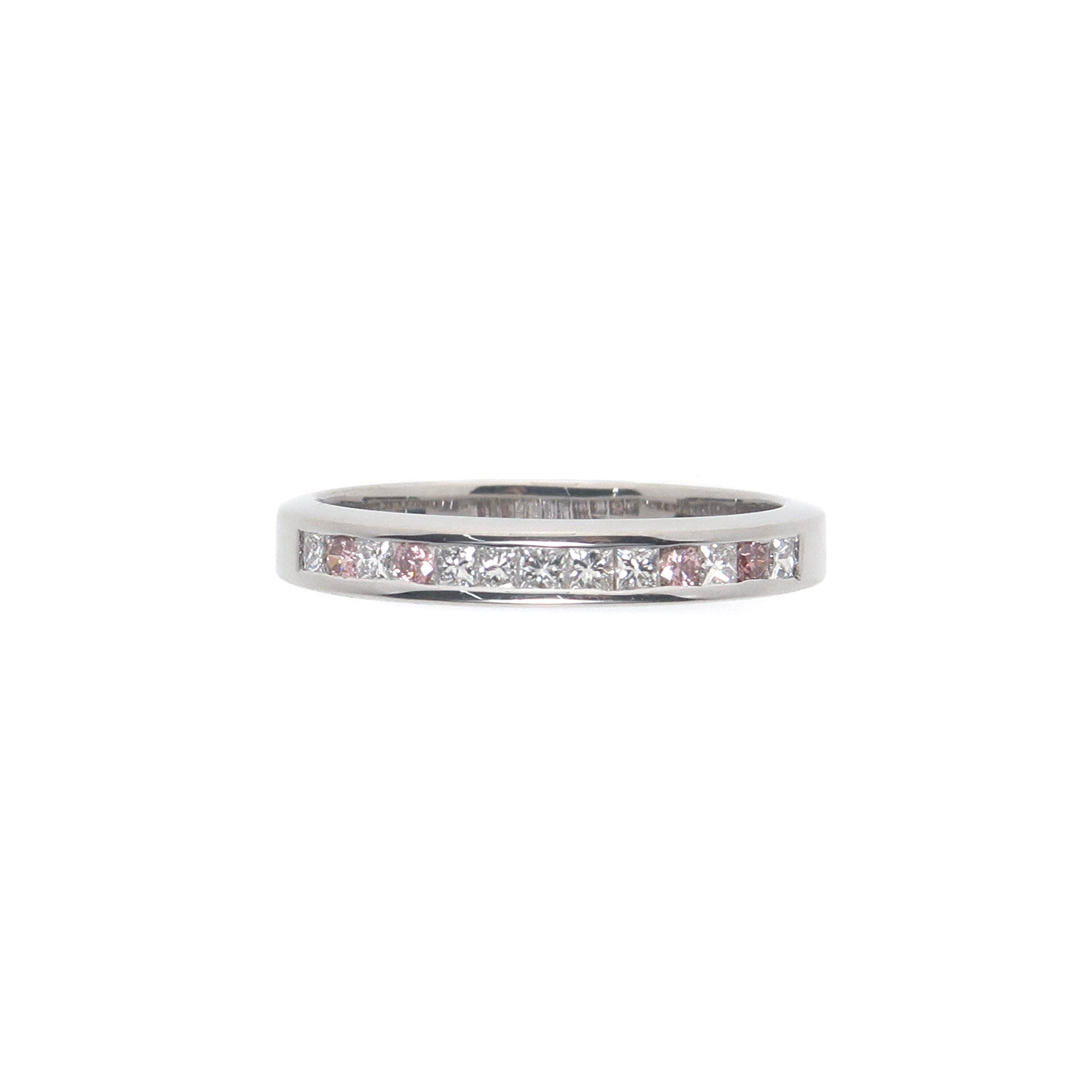 Bond Tight 18K White Gold Pink Diamond Wedding Ring