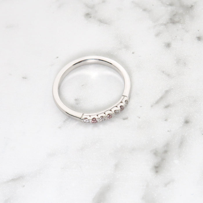 Starry Eyes 18ct White Gold Pink Diamond Wedding Ring