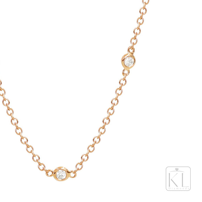 Yardley 18ct Rose Gold & Diamond Necklace - KL Diamonds
