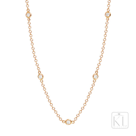 Yardley 18ct Rose Gold & Diamond Necklace - KL Diamonds