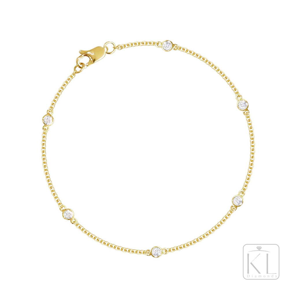 Yardley 18ct Yellow Gold Diamond Bracelet - KL Diamonds