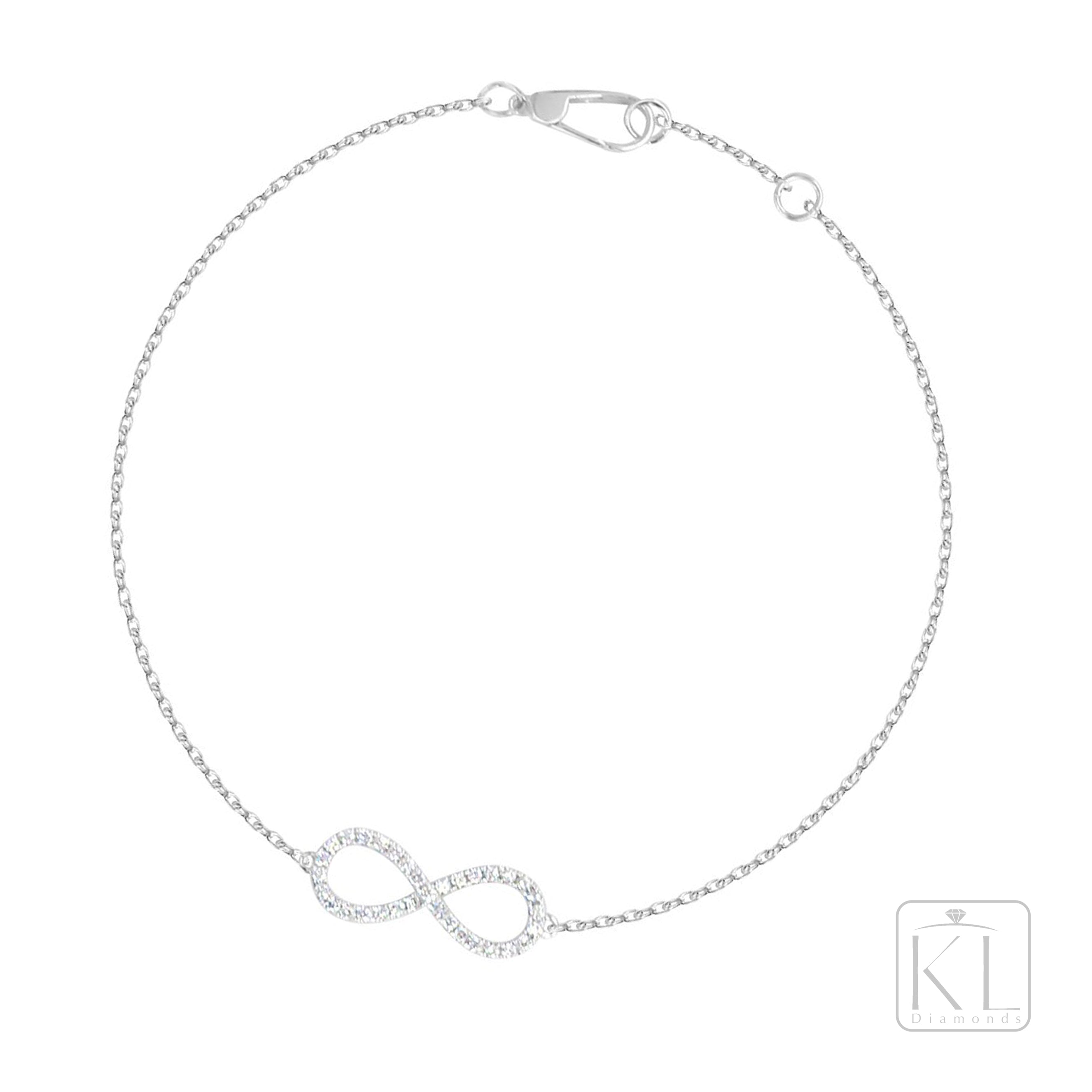 Infinite 18ct White Gold Diamond Bracelet - KL Diamonds