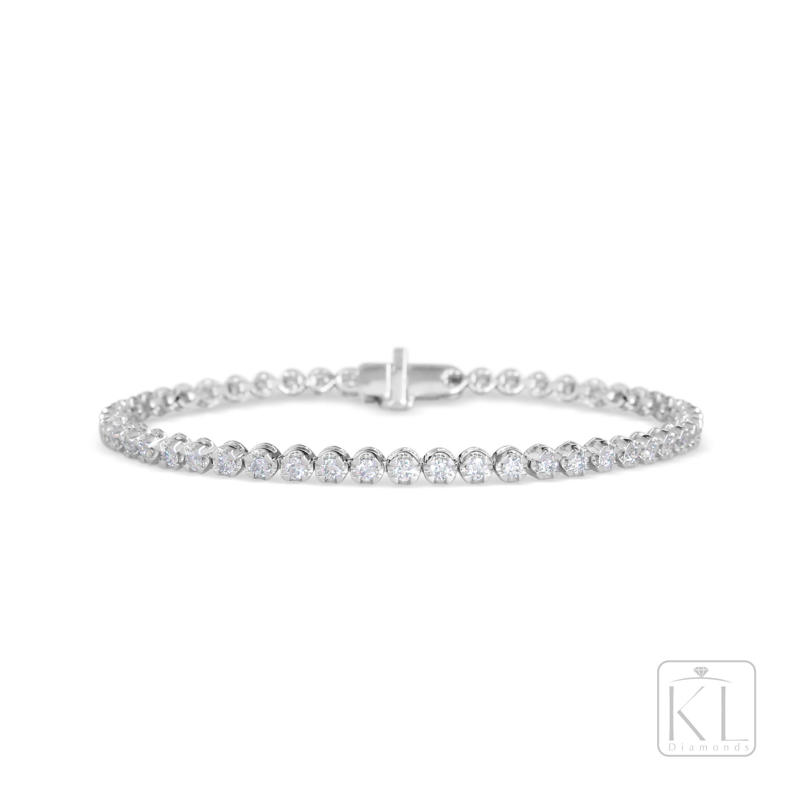 Let's Play 18ct White Gold Tennis Bracelet - Midi - KL Diamonds