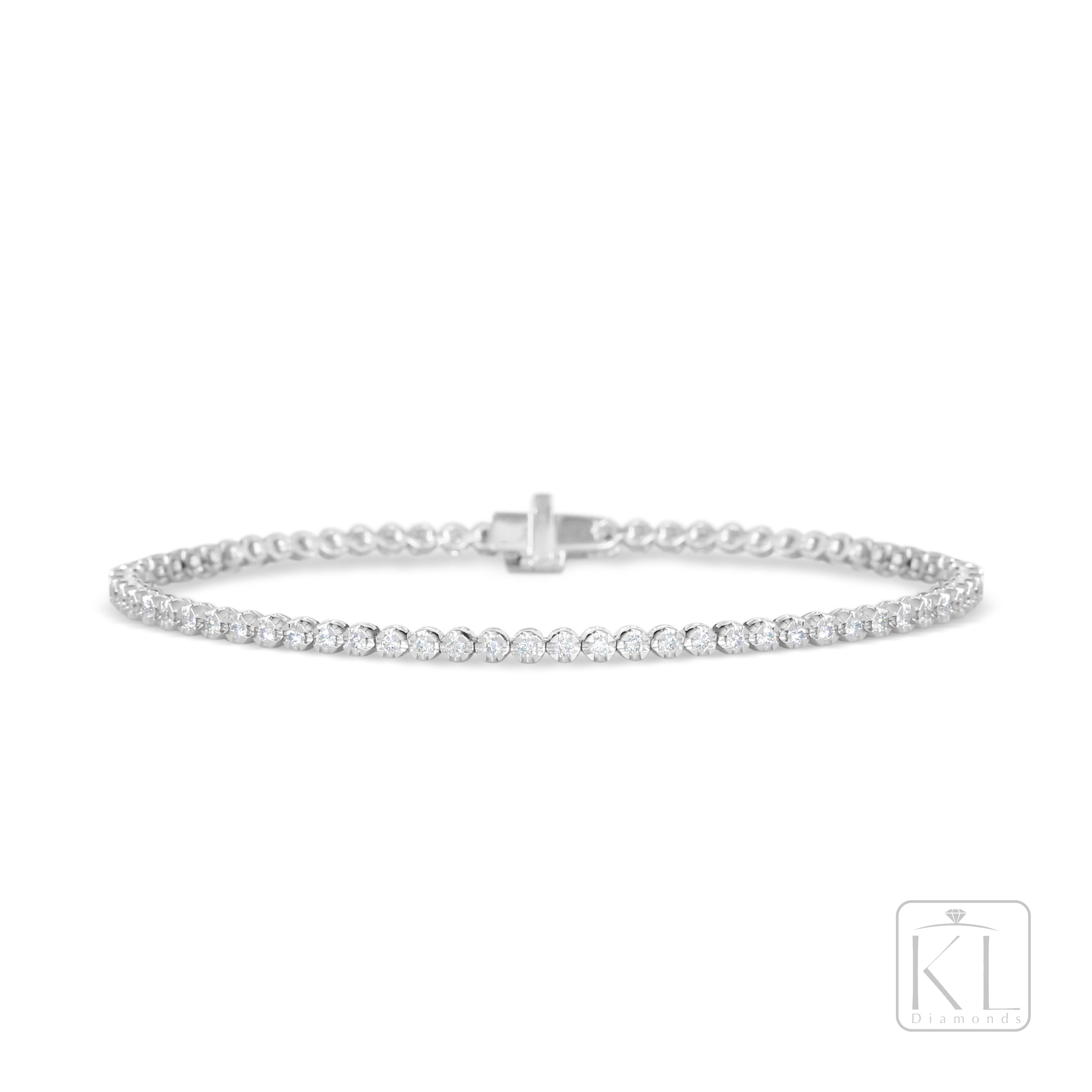Let's Play 18ct White Gold Tennis Bracelet - Petite - KL Diamonds
